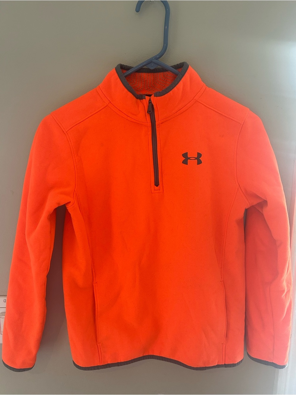 Under Armour Kids Orange 1/4 Zip Puffer Jacket (Youth Medium)